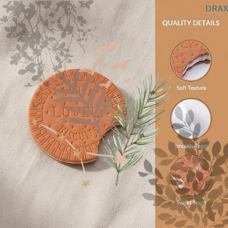 1Pc Students Cartoon Cute Tearable Handwritten Memo Pads Cover Notepad Creative Chocolate Cookies Shape Notebook