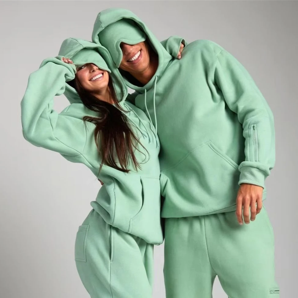 

With Eye Mask Sweatshirts for Women Solid Color Hoodies Men Unisex Spring Autumn Pullovers Fashion Women Clothes Long Sleeves