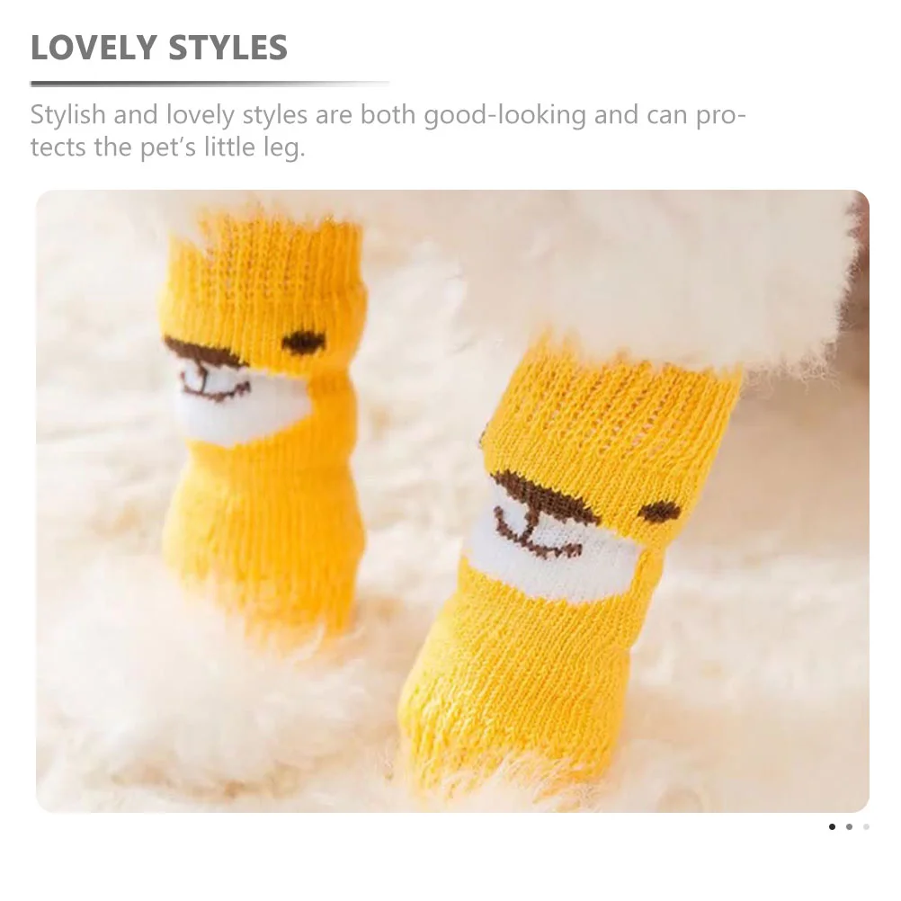 2 Sets Pet Socks Dog Leg Covers Boots Non-skid Knee Protectors Polyester Anti-skid Stockings