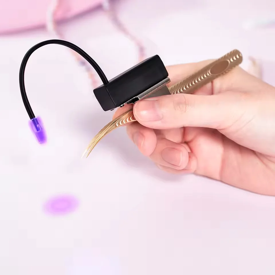 Nuevas pinzas de pestañas portátiles con luz Led para pestañas UV de curado rápido, pegamento, extensión de pestañas, lámpara de injerto, herramientas de manicura de belleza