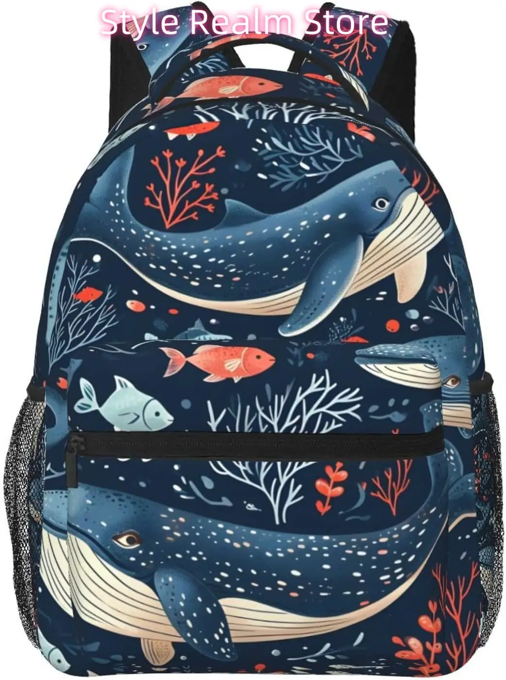 

Funny Cartoon Whale Lightweight Laptop Backpack Lightweight Multipurpose Travel Casual Daypack Unisex College Backapcks for Men