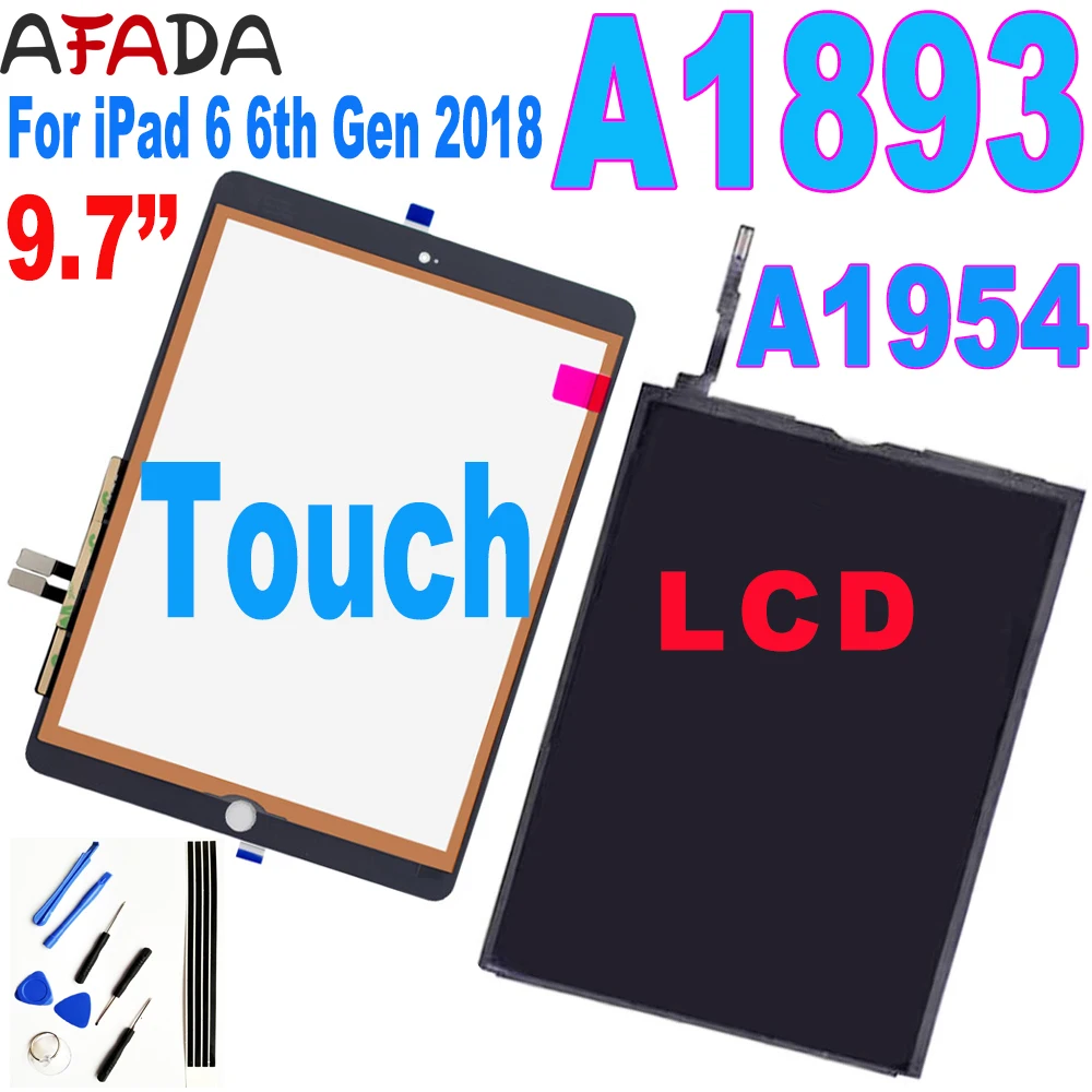 

9.7" Original For iPad6 iPad 6 2018 LCD A1893 A1954 LCD Display Touch Screen Digitizer Glass Panel For iPad 9.7 LCD Touch Tools