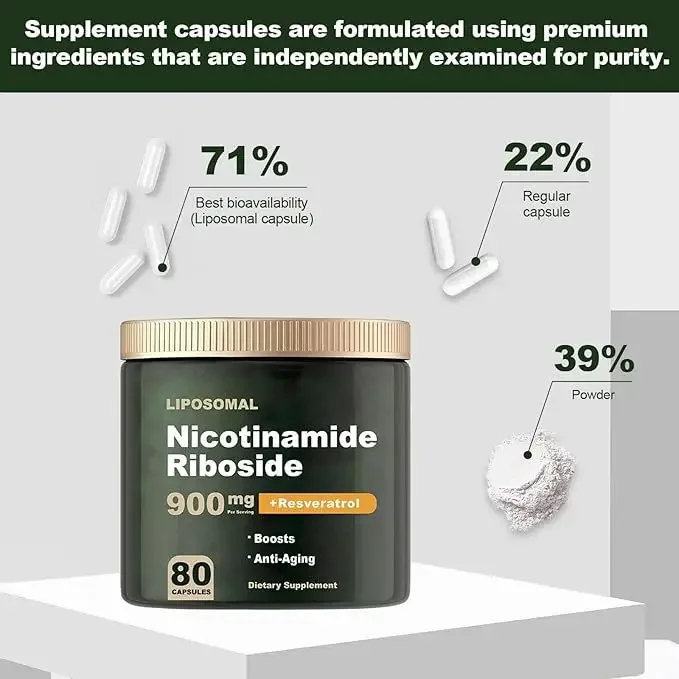 1 bottle of nicotinamide riboside capsules promotes fat metabolism improves brain development enhances energy metabolism