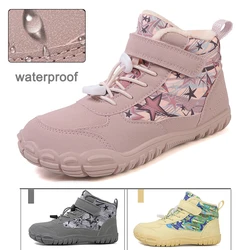 2025 crianças botas de neve descalços dedo do pé largo inverno isolado à prova dwaterproof água sapatos forrados de pele para meninos meninas tempo frio tênis ao ar livre