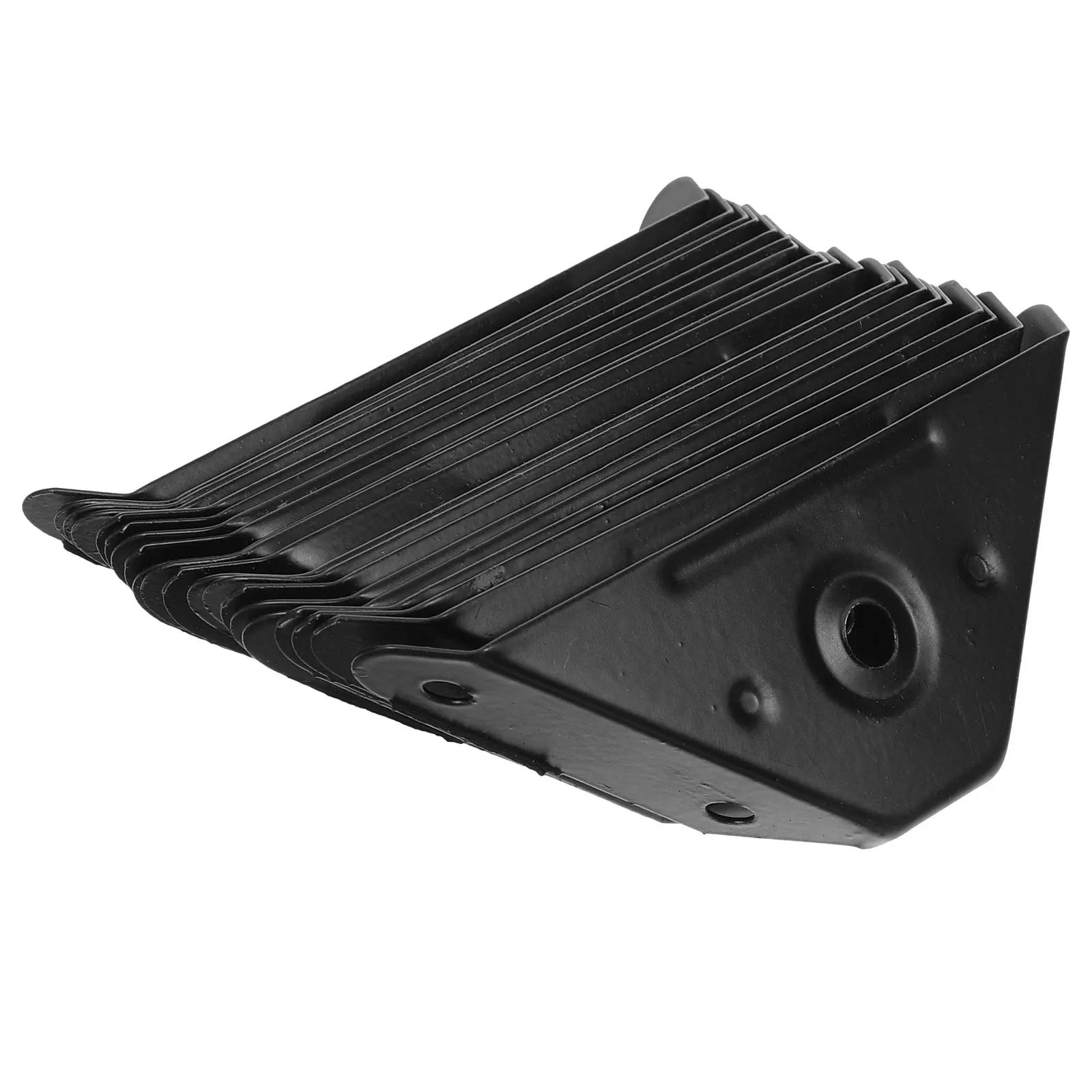 

20pcs Code Reinforced Angle Strong For Furniture Cabinet Shelf Wood Support Black Universal Triangle Brackets Fastening