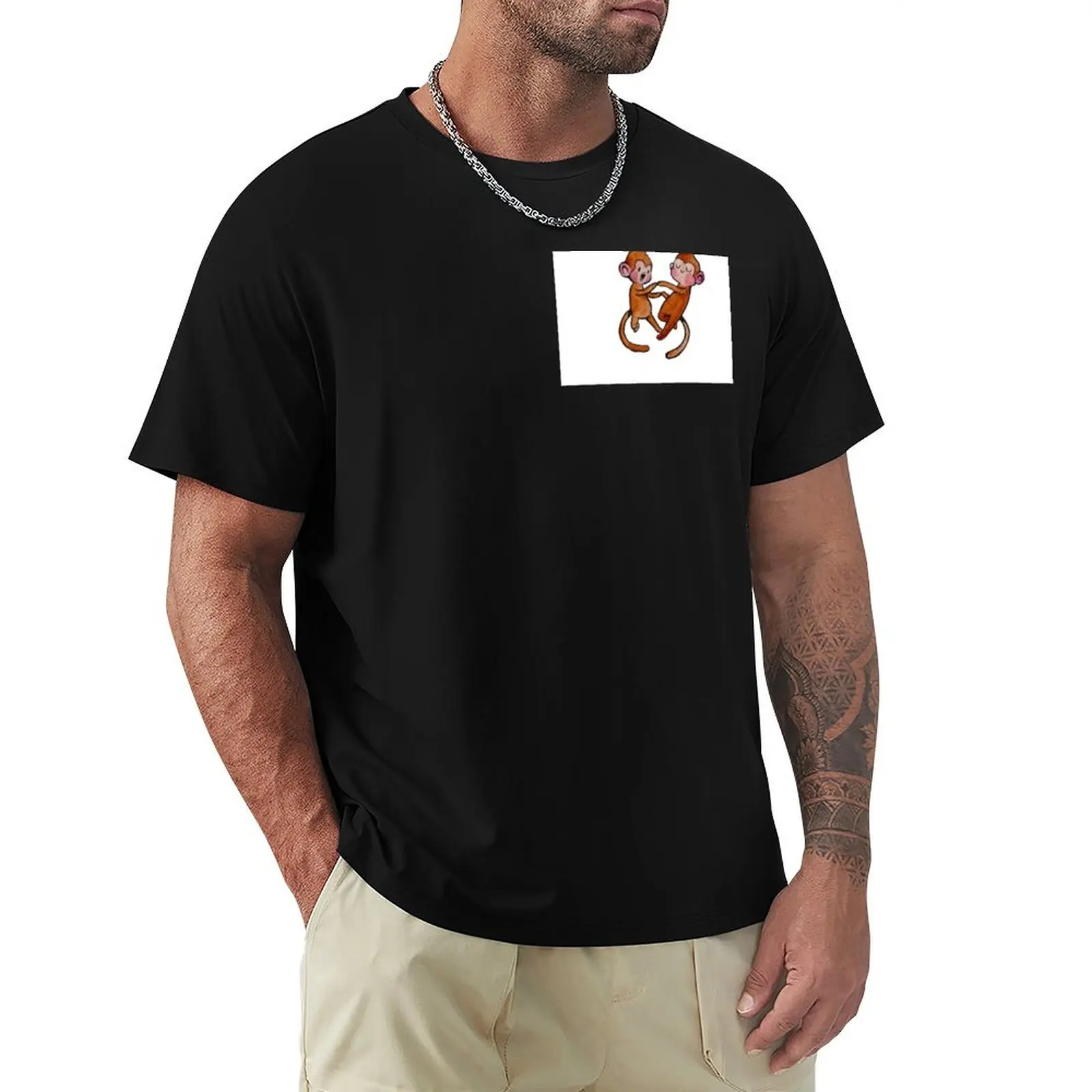 

Monkey Dance T-Shirt oversize t-shirts man T-shirts oversize basketball graphic tees Men's cotton t-shirt