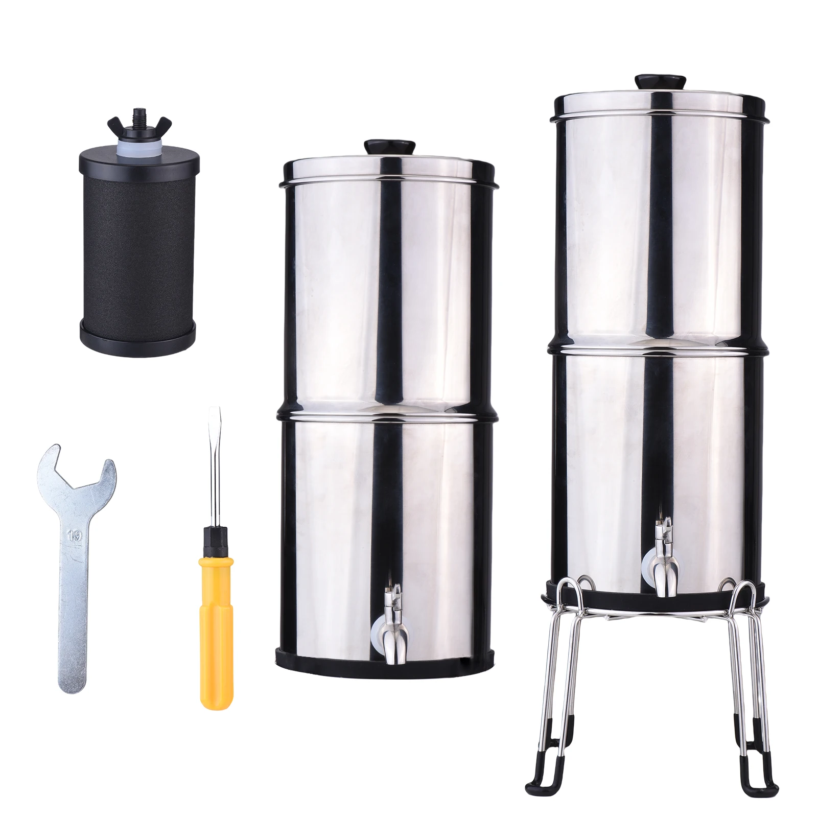 1 جالون نظام تصفية المياه نظام تصفية المياه 1 جالون الفولاذ المقاوم للصدأ كونترتوب نظام مع مرشحات نظام تصفية المياه عدة