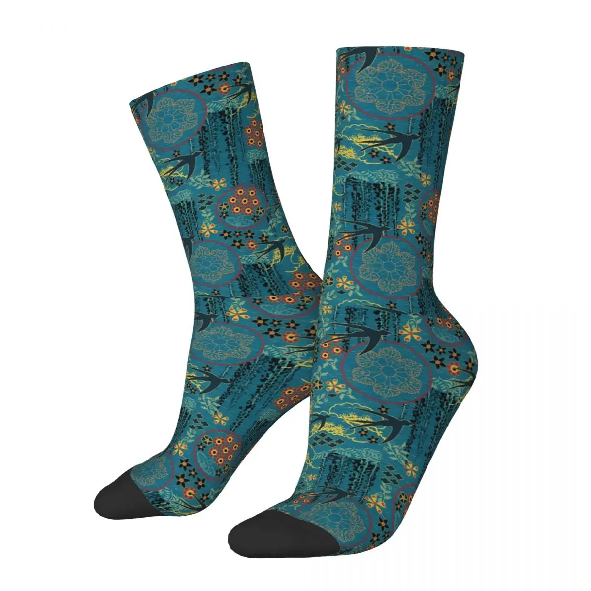 Vintage Japanese Garden Men's Socks Unisex Hip Hop Seamless Printed Happy Crew Sock Gift