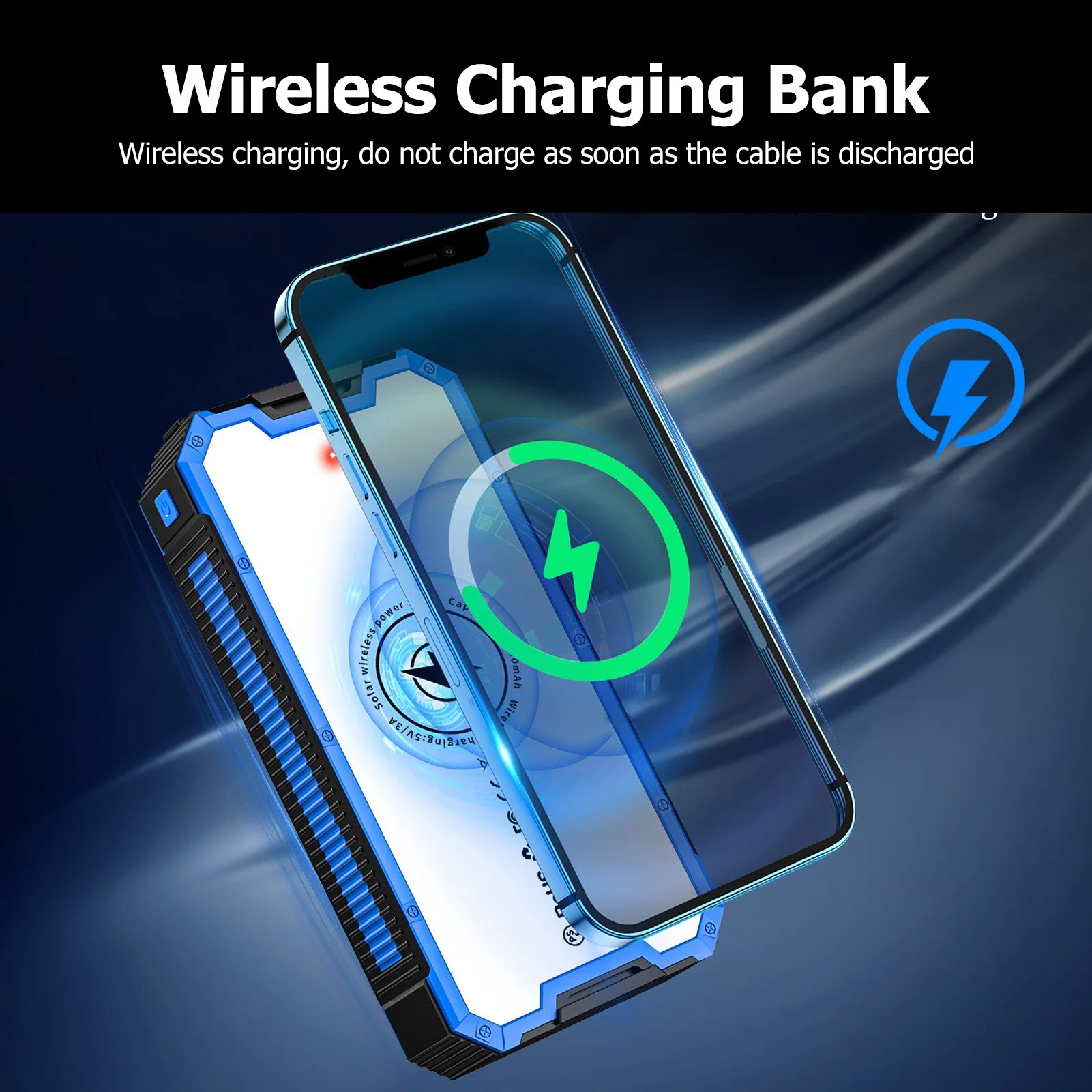 แบตเตอรี่สำรองพลังงานแสงอาทิตย์ 36800mAh 34LED 4 พอร์ต USB ช่องต่อ Type C สำหรับใช้งานกลางแจ้งและตั้งแคมป์