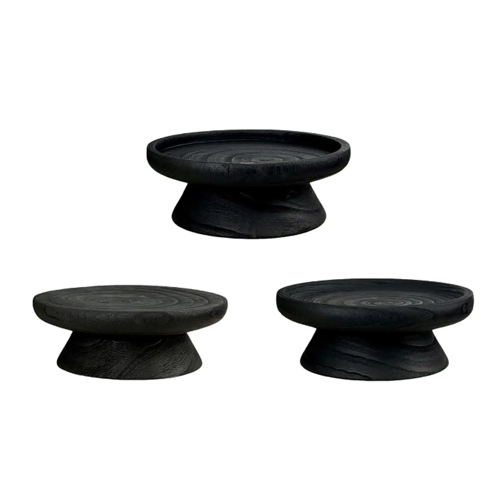

Footed Cake Plate Decorative Plate Cake Riser Wooden Tray Round Cake Stand for