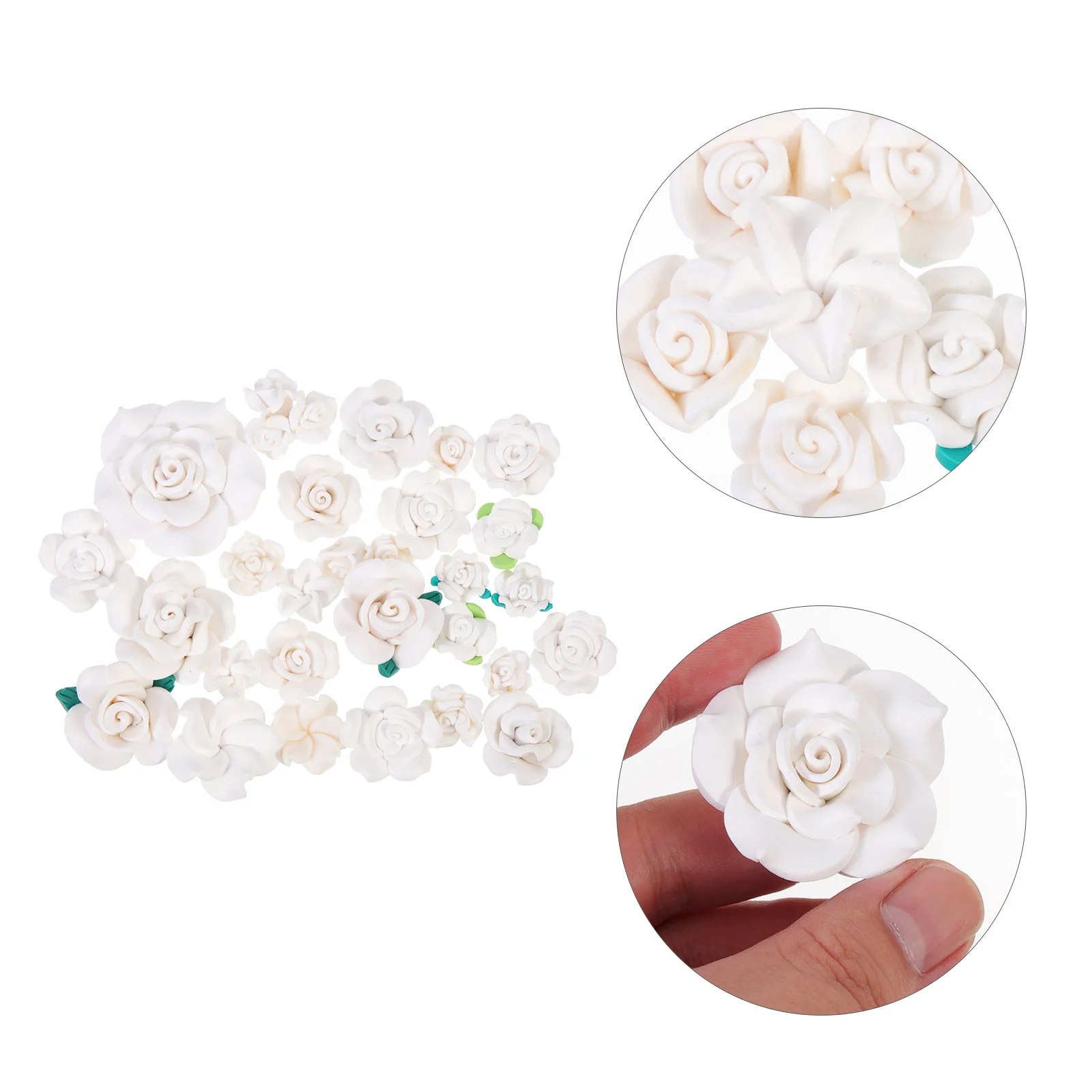 28 Pcs Polymer Clay Flower Set Phone Shell Gift Creative Case Charms Ornament Accessories DIY Craft Decor Crafts Patches