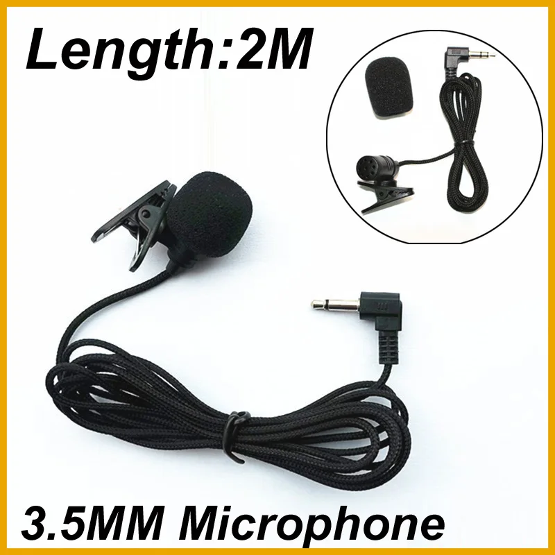 Image of Auto-Mikrofon, 3,5-mm-Clip-Klinkenstecker, Audio-Mikrofon, Stereo, Mini, kabelgebunden, externes Mikrofon für Auto-DVD-Radio, 3 m lang, professionell