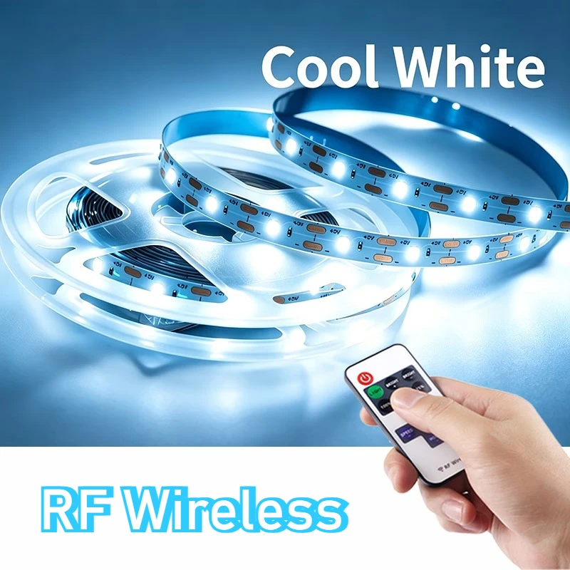 5V LED Flex Strip Light Kit SMD 2835 with RF Remote Control, Cuttable Dimmable Ribbon Lights for Under Cabinet Closet Showcase