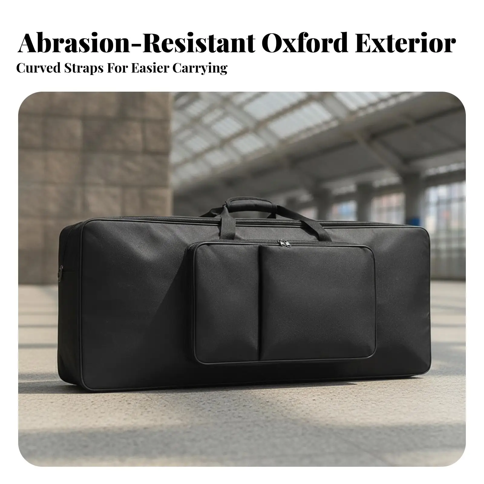 Stylish Black Keyboard Gig Bag with Soft Nylon Lining and Reinforced Stitching for Safe Travel to Performances and Music Classes
