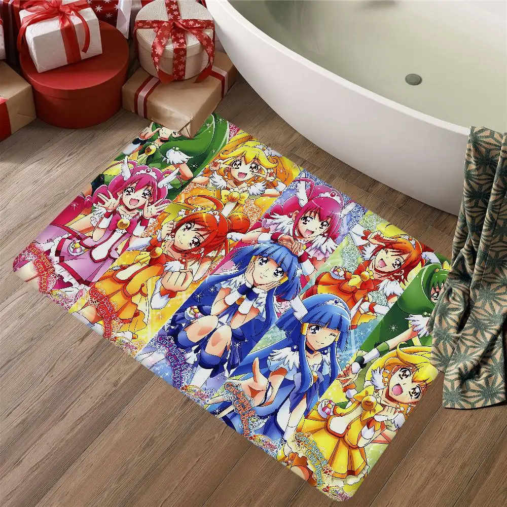 Smile Precure Cute Anime Bathroom Mat Retro Multiple Choice Living Room Kitchen Rug Non-Slip Bedside Mats