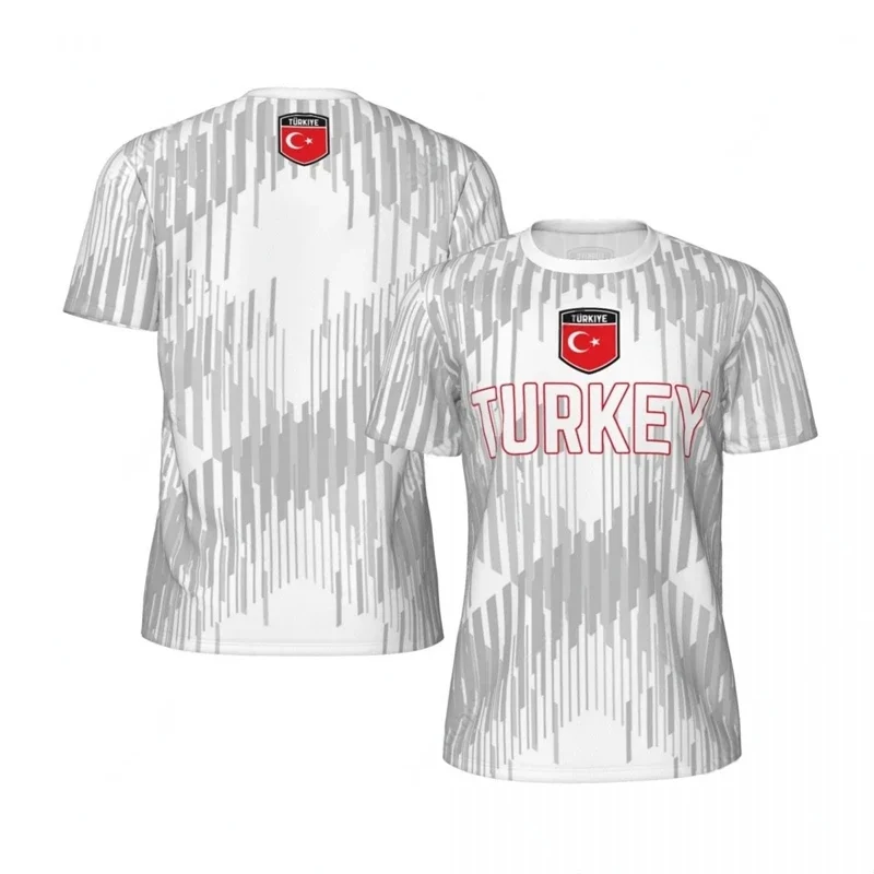 TURKEY Flag 3D Print Sports Quick-dry Breathable Men T-shirt Outdoor Football Jersey Team Short-sleeve Parent-child Top Clothing