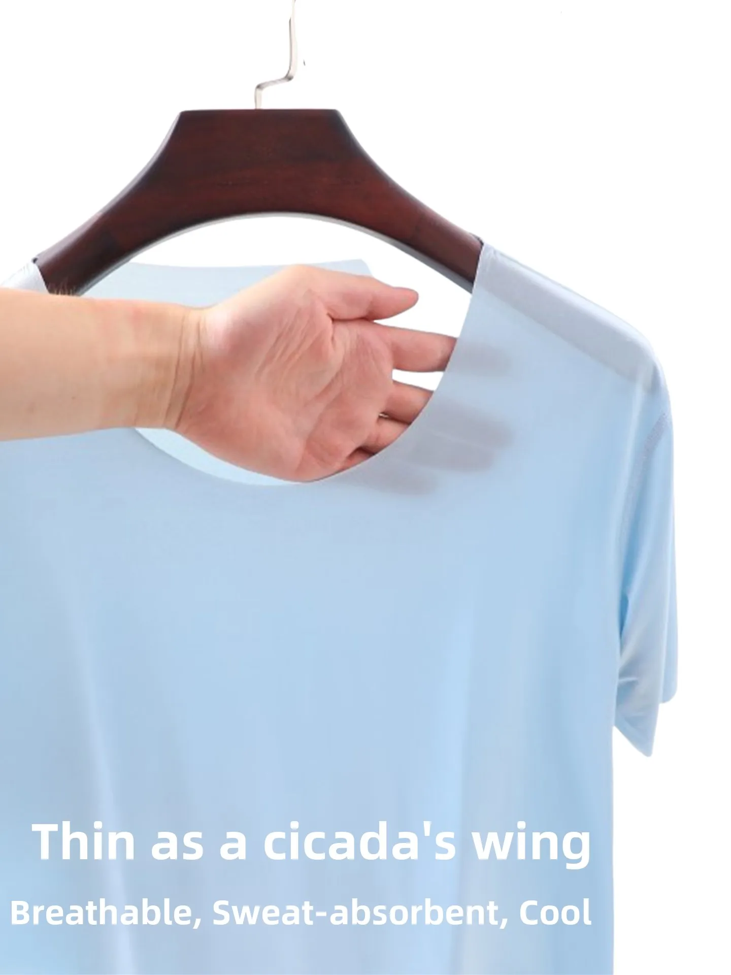 

Ультратонкая мужская футболка из ледяного шелка Qui-Drng High-Elastici Cool Base irt round Ne ort Sve Летняя спортивная одежда