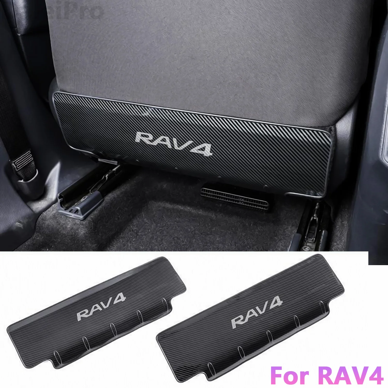 For Totota Rav4 2023 2022 2021-2019 Car BackSeat Anti-Kick Pad Protector Pad Metal Rear Seat Protector Covers RAV4 Accessories