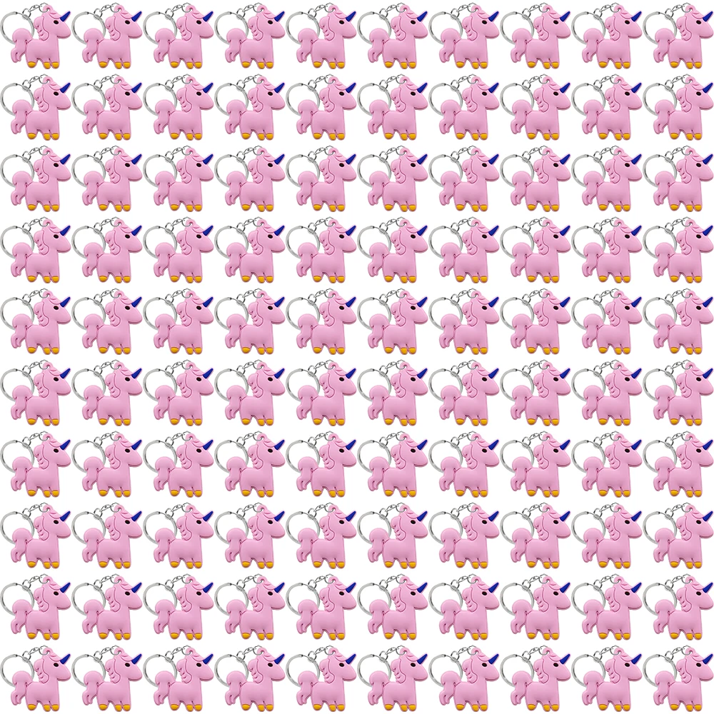 100 قطعة سلاسل المفاتيح يونيكورن لطيف للنساء الفتيات مفتاح الملحقات لحقيبة اليد الديكور كأس قلادة لطيف يونيكورن كيرينغ الهدايا #2