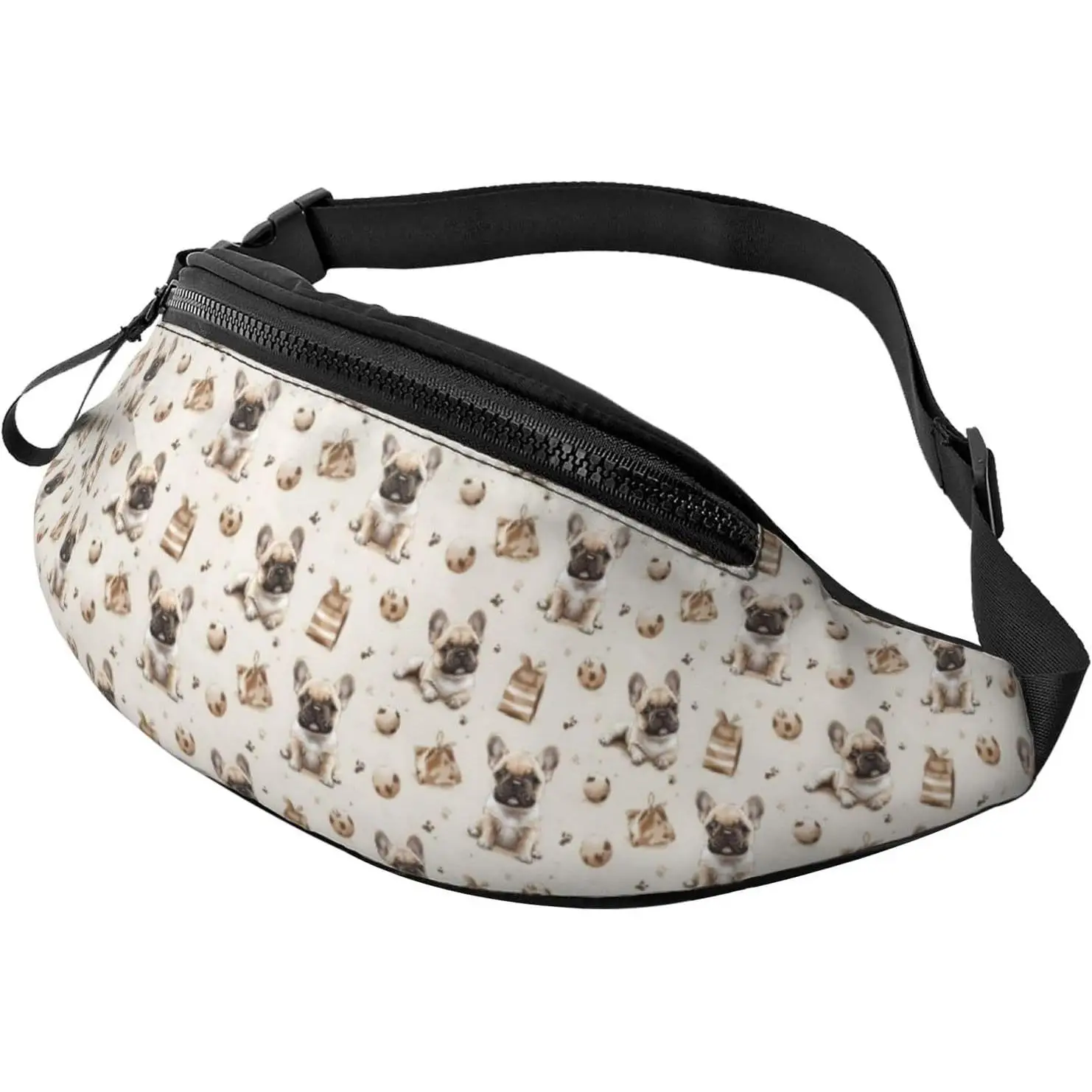 Crossbody Fanny Packs for Women Men - Cute Dog Soccer Print Lightweight Running Waist Bag Travel Belt Bag