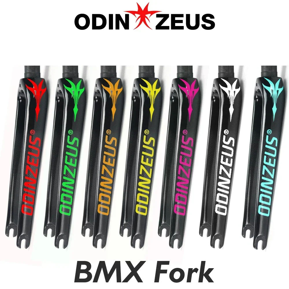 ODINZUES-Carbon Fiber Folding Bike Fork, BMX Fork, V Brake, Cycling Parts, 3K Glossy Bike, 28.6mm, 14- 22 Inch