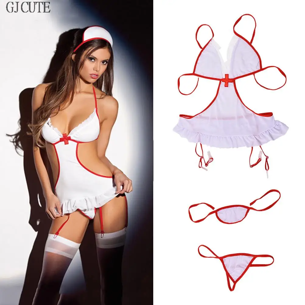 Hot Cosplay Nurse Babydoll Temptation Erotic Costume Transparent Sexy Underwear Sex Product Lenceria Sexy Sexy Lingerie