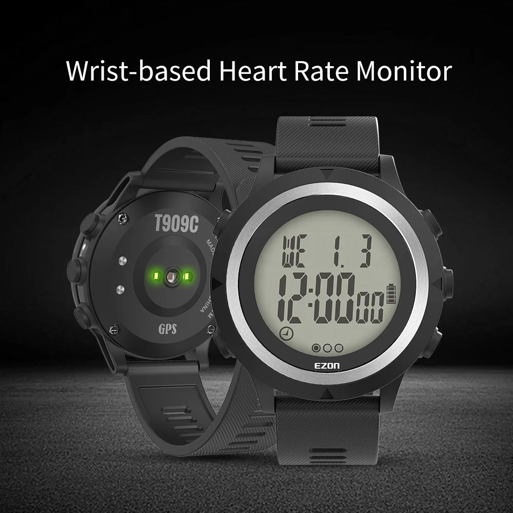 GPS Running Fitness Digital Sports Watches with Optical Heart Rate Monitor Pedometer Calorie Counter Chronograph 50M Waterproof