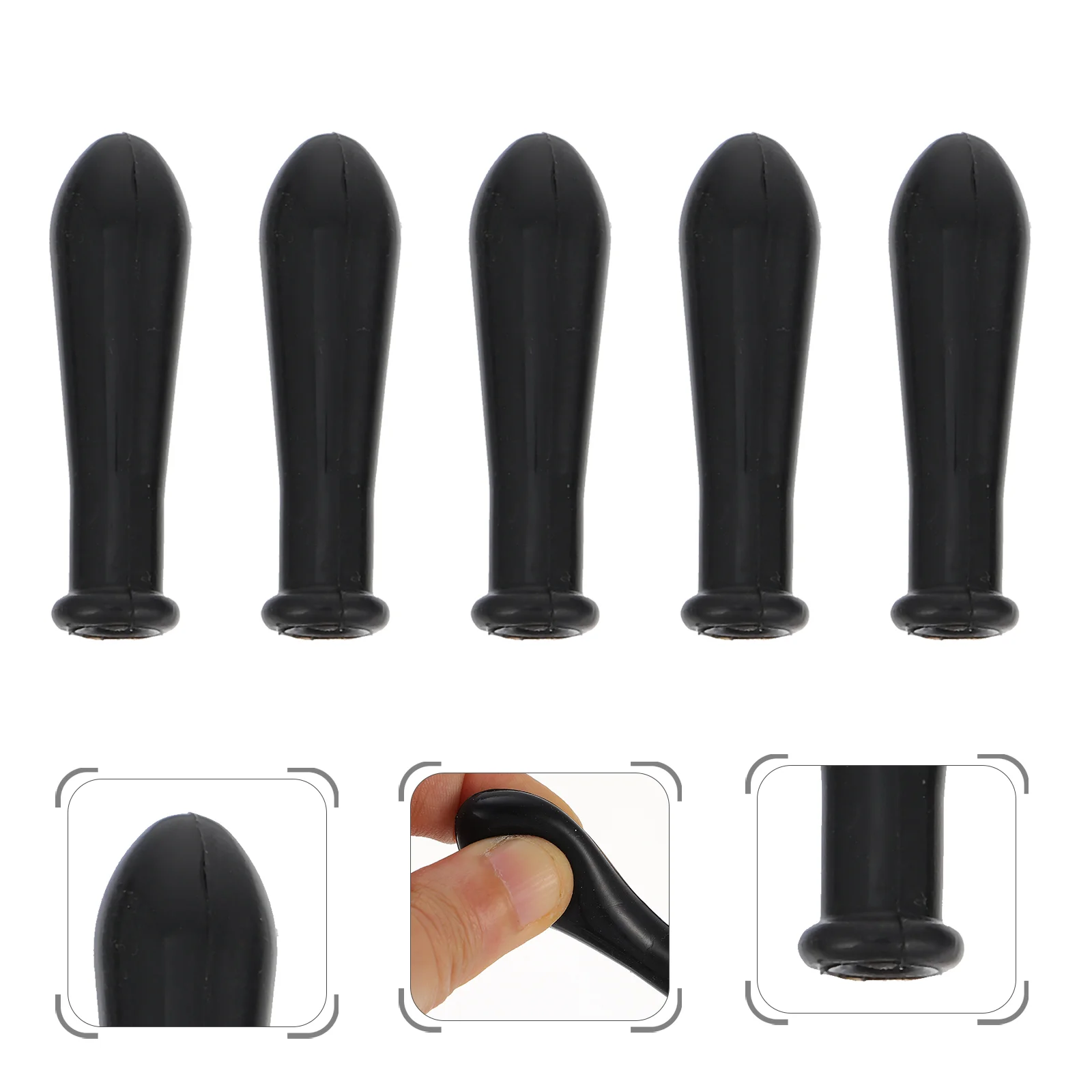 

5 Pcs Silicone Dropper Cap Graduated Caps Black Suction Droppers Scale Pipette Tip Glass Tips Transfer