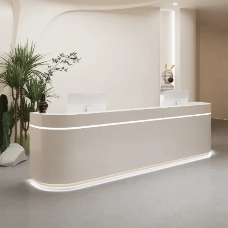 

Aesthetic Design Reception Desks Company Executive Welcome Display Reception Desks Led Lights Led Best Bureau Office Furniture