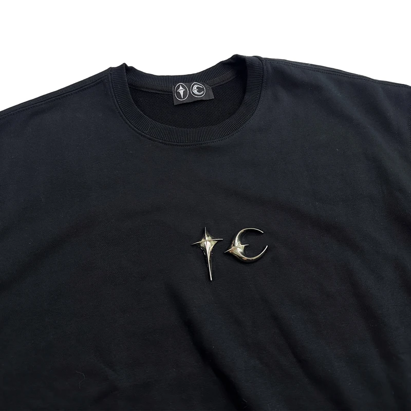 الشارع الاتجاه الكلاسيكية شعار معدني البلطجة نادي كم طويل البلوز عالية الجودة عادية مستديرة الرقبة THUG نادي تي شيرت بلوزات #2