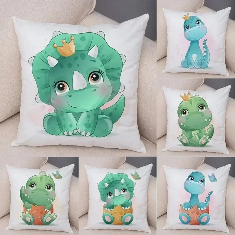 Cartoon Jurassic Dinosaur Decorative Pillowcase Car Ornaments Office Living Room Sofa Home Pillowcase