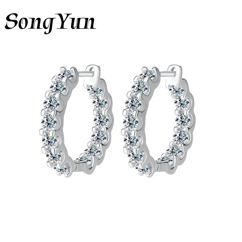 

SONGYUN Brand Jewelry 925 Sterling Silver Ring Round Moissanite Christmas Ring for Mom 18K Real Gold Plated MST Patent Jewellery