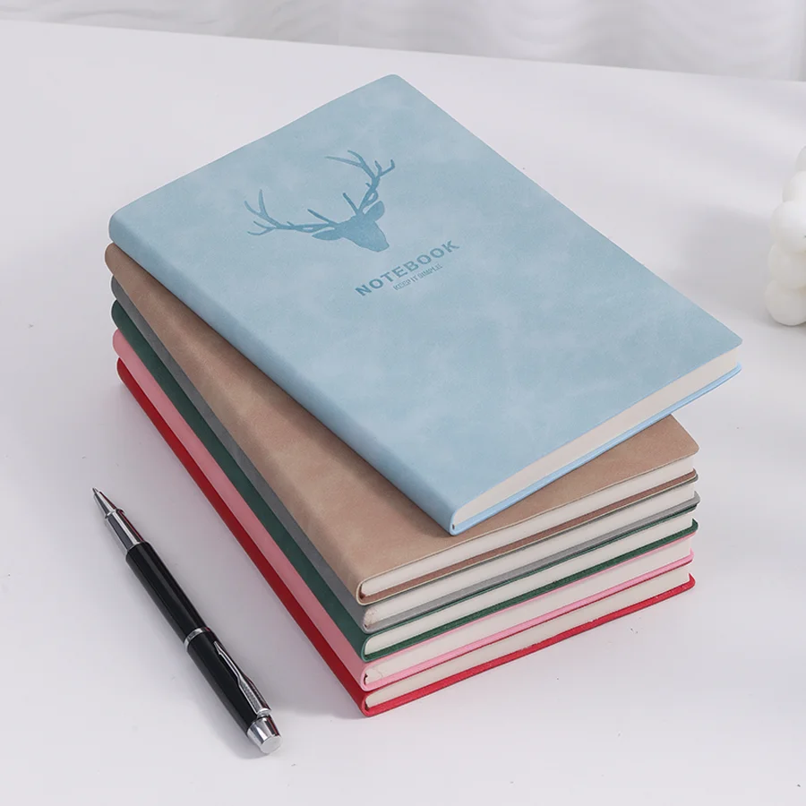 Popular A5 size notebook with deer head, business notebook, portable diary, office meeting sketchbook, 180 pieces