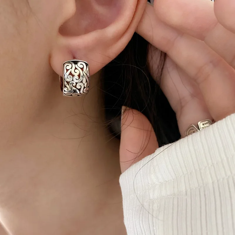 أقراط REETI من الفضة الإسترليني عيار 925 للنساء هدية مجوهرات عصرية كورية