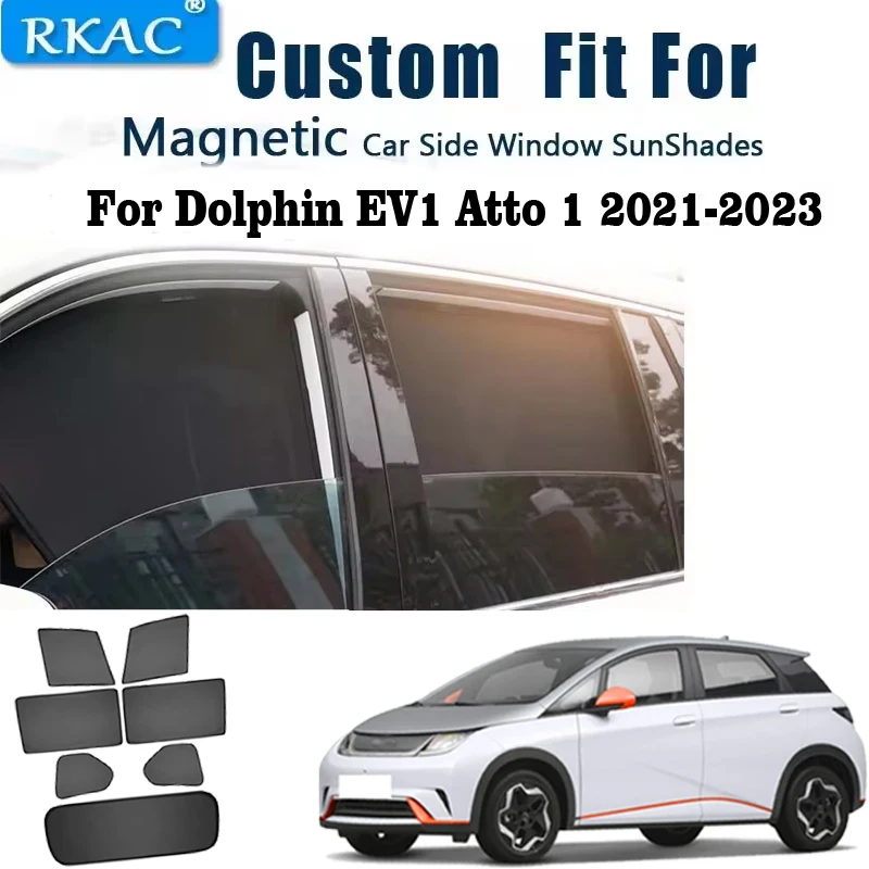 CUSTOM FIT Magnetic Car rear Windows Sun Shades Cover Mesh car curtain Sun visor Anti-UV For Dolphin EV1 Atto 1 2021-2023