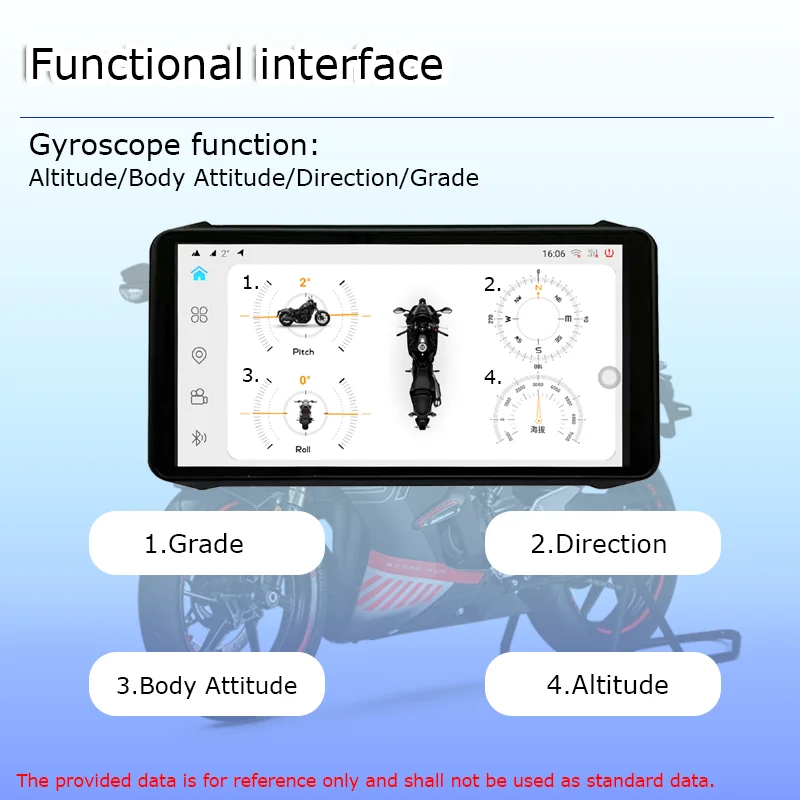 6.1INCH IntelligenWaterproof Touch Screen Suitable For Linux System Motorcycle Tire Pressure Monitoring Carplay Driving Recorder
