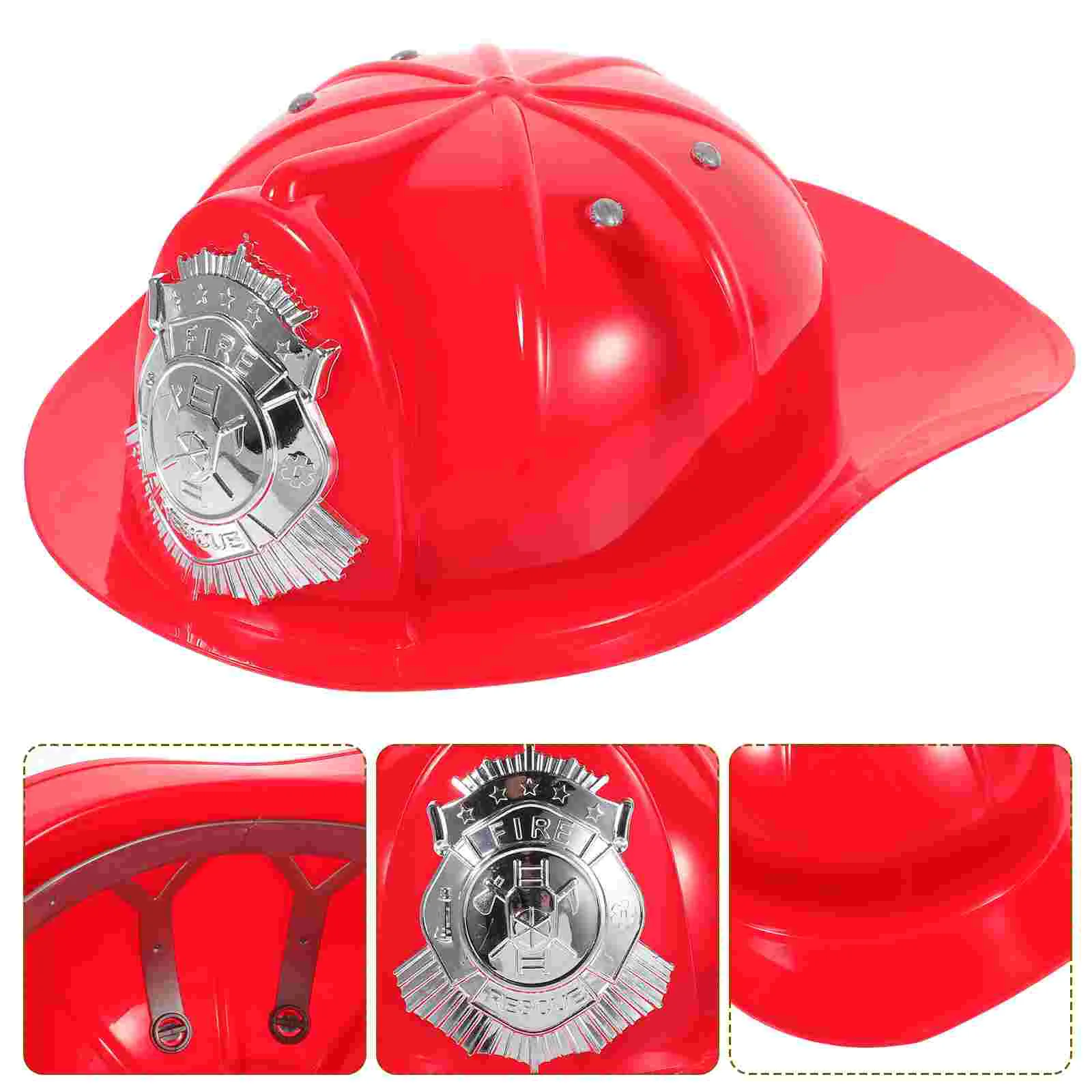 Accessories Children's Fire Hat Role Play Red Toddler Casquette Plastic Fireman Helmets