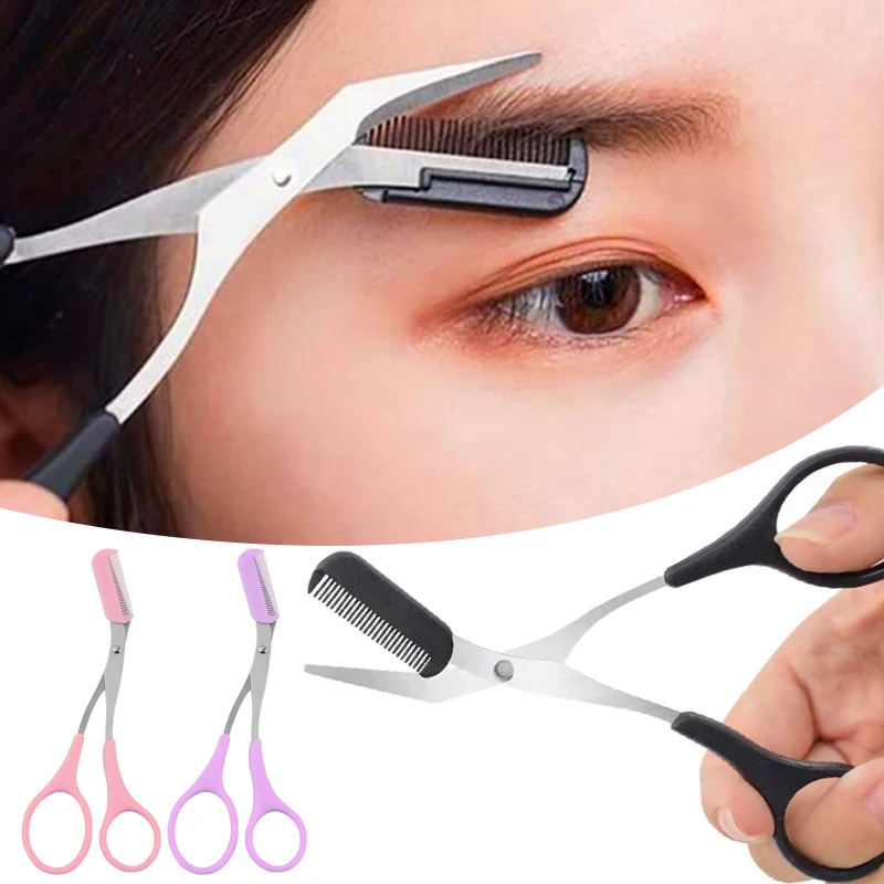 Nouvelles ciseaux de précision pour sourcils avec peigne, pour l'épilation et le façonnage des cils et des poils du visage, accessoires cosmétiques de maquillage