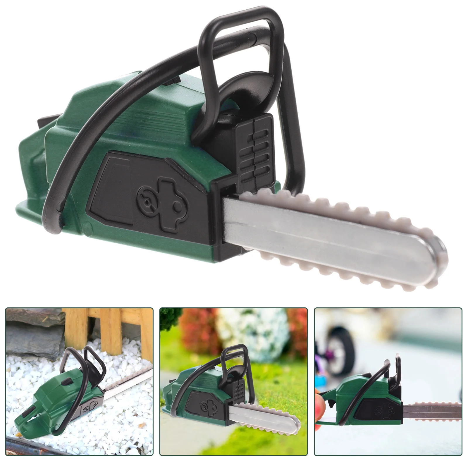 Electric Chainsaw Dollhouse Mini Model Outdoor Small Fake Miniature Adornment Green Simulation Accessories Work