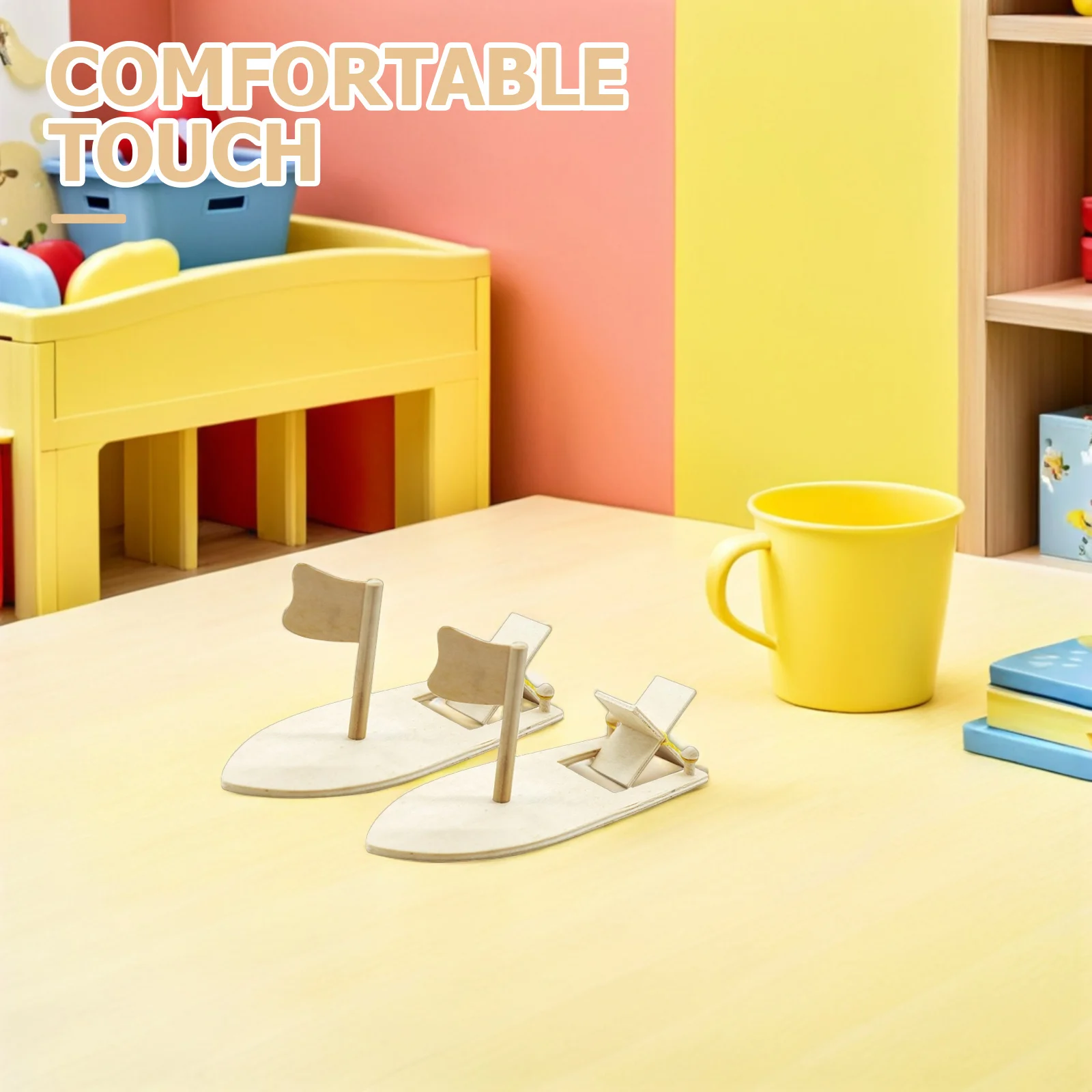 Vaguelly 12Pcs Wooden Sailboat Kit for Kids Model Ship Craft Building Set Educational Toy Boat Decorative Puzzle