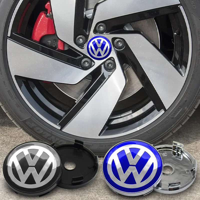 4PCS 60MM Car Wheel Center Hub Caps Tire Rim Covers Auto Accessories For Volkswagen VW GTI R Golf Polo Tiguan Passat