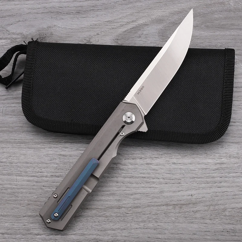 M390 Steel Titanium Alloy Handle Folding Knife Outdoor Camping Self-Defense Cutting High Hardness Sharp Tool