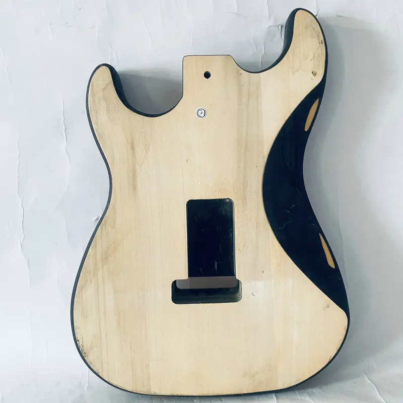 EB814  ST Model Electric Guitar Body Tremolo Bridges Solid Basswood Unfinished with Wood Damages for DIY