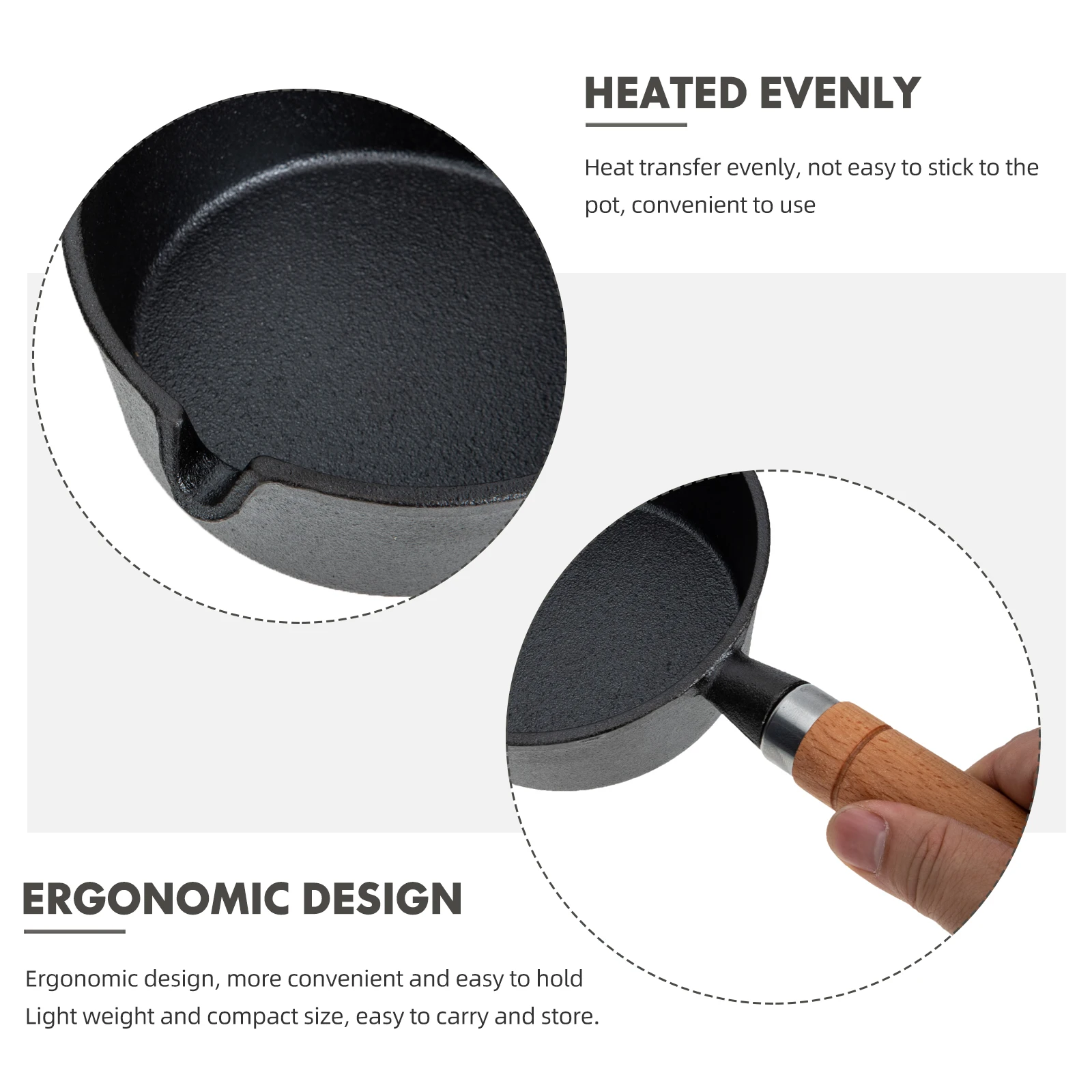 

Premium Mini Cast Iron Skillet Lightweight Non-Stick Multi-Functional Egg Frying Pan Heat Resistant Oil Heating Cookware For