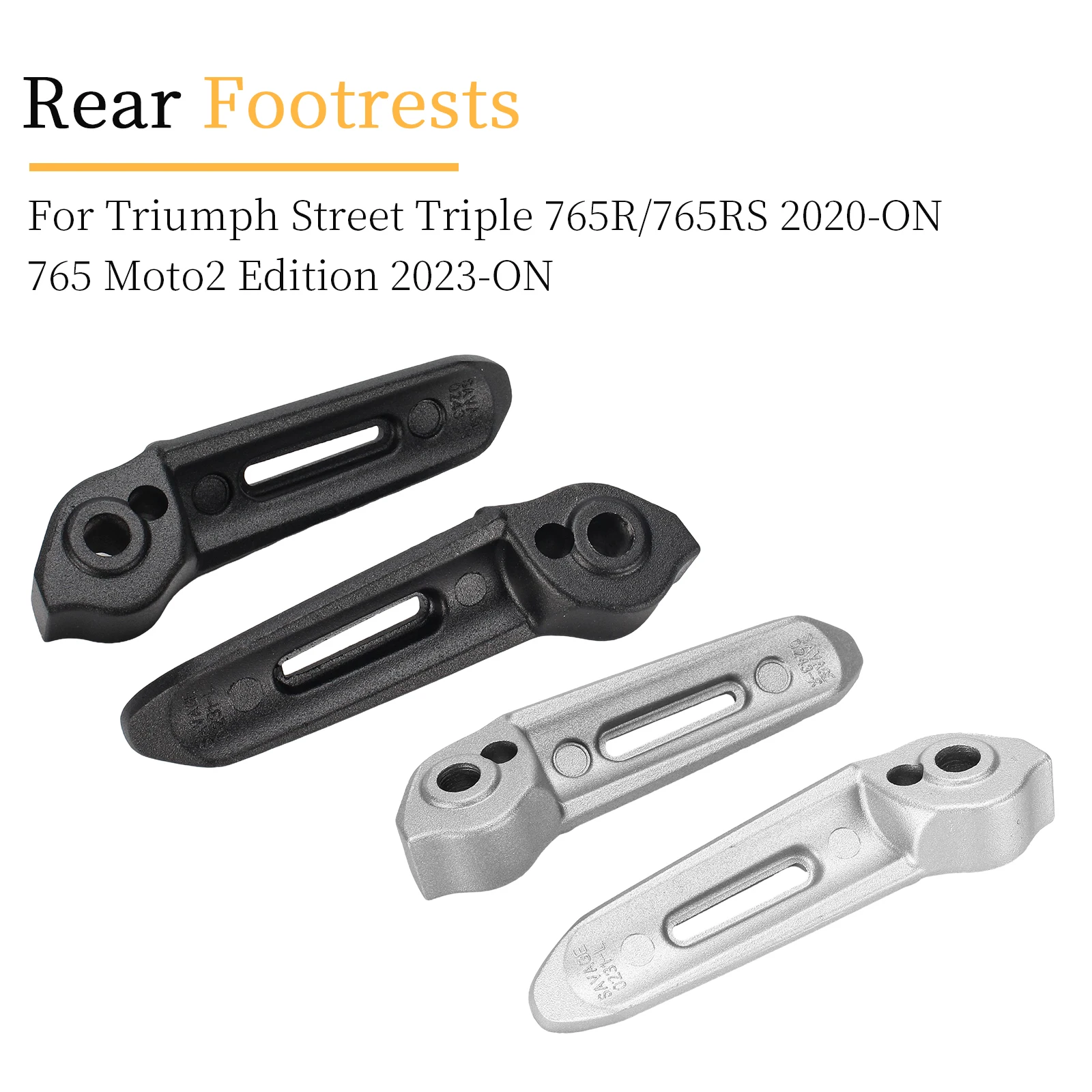 

1 Pair Rear Motorcycle Footrests For Triumph 765R 765RS 765 Moto2 Edition 2020 2021 2022 2023 Passenger Foot Pegs Pedals