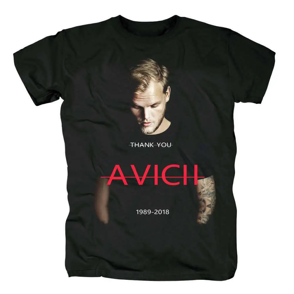 Vtg Avicii, спасибо за фанатов, хлопковая черная Мужская рубашка большого размера J811