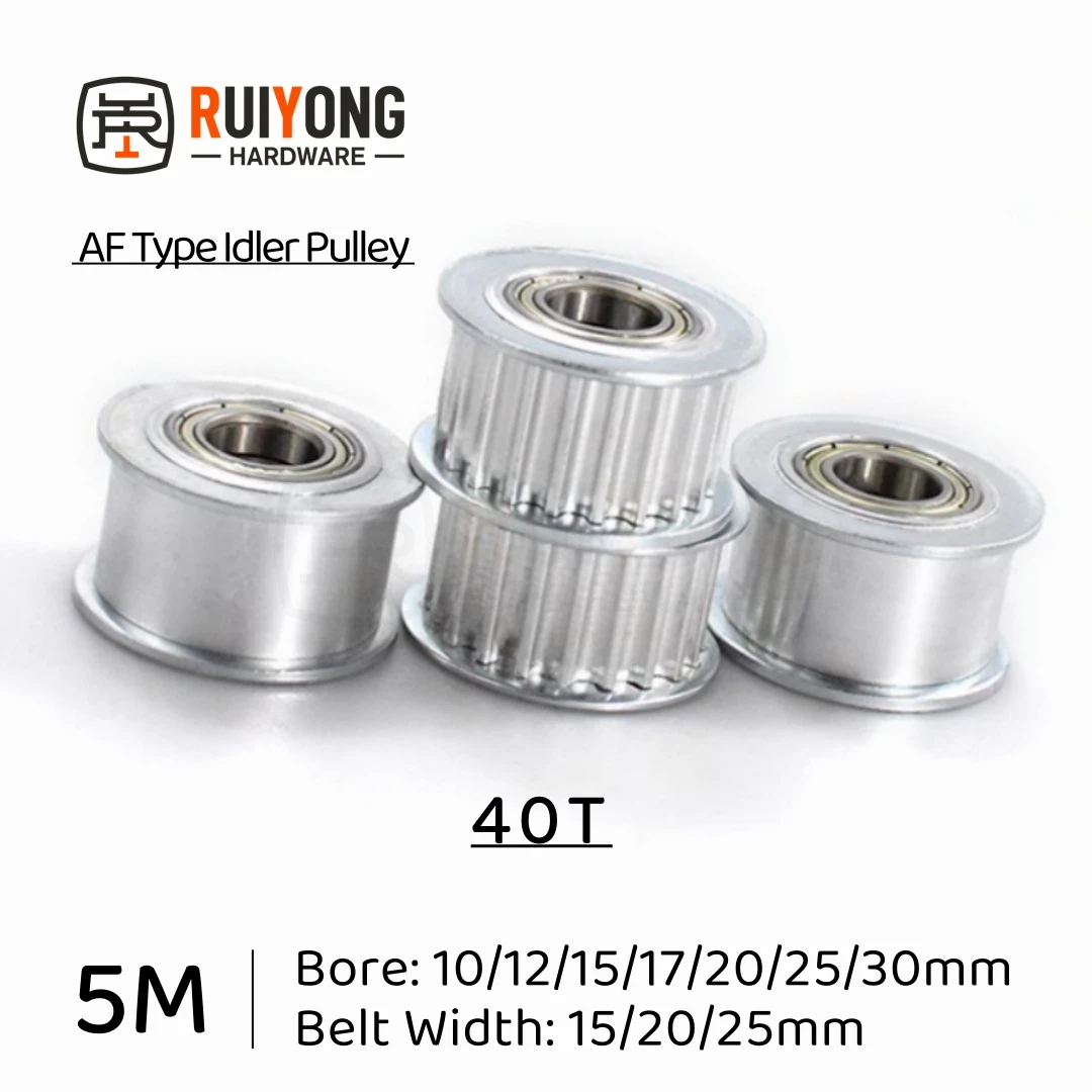 HTD5M Timing Pulley Idler Pulley 40Teeth AF Type Bore 10/12/15/17/20/25/30mm  Belt Width 15/20/25mm 3D printed parts 5gt