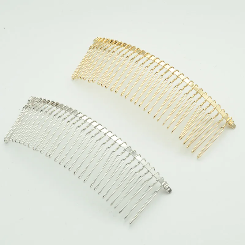 

10PCS 11.5cm 30teeth Silver Golden Plain Metal Hair Comb Hairpin for Bridal Hair Accessories Lead Free Nickle Free