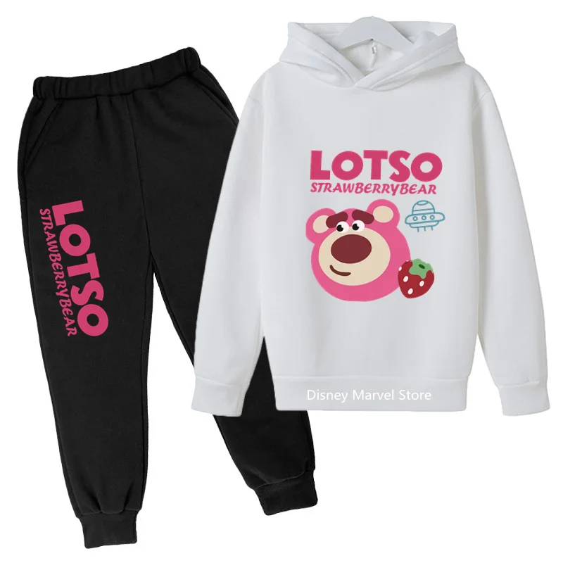 2024 New Spring And Autumn Cartoon Lotso Hoodie Boys And Girls Outdoor Hoodie Set Children'S Hoodie Students 4-14 Years Old