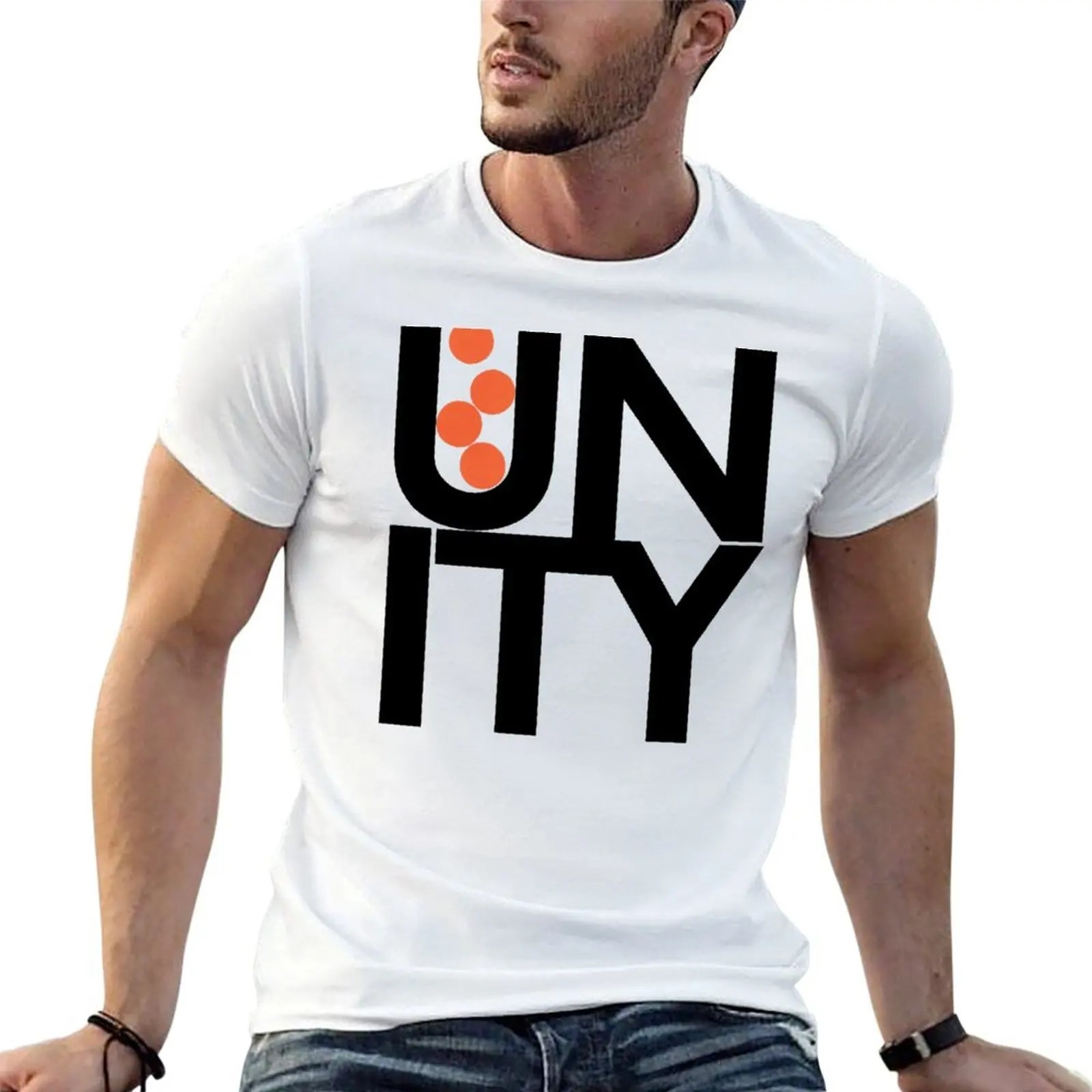 T-shirt Unity à imprimé style rétro, haut décontracté